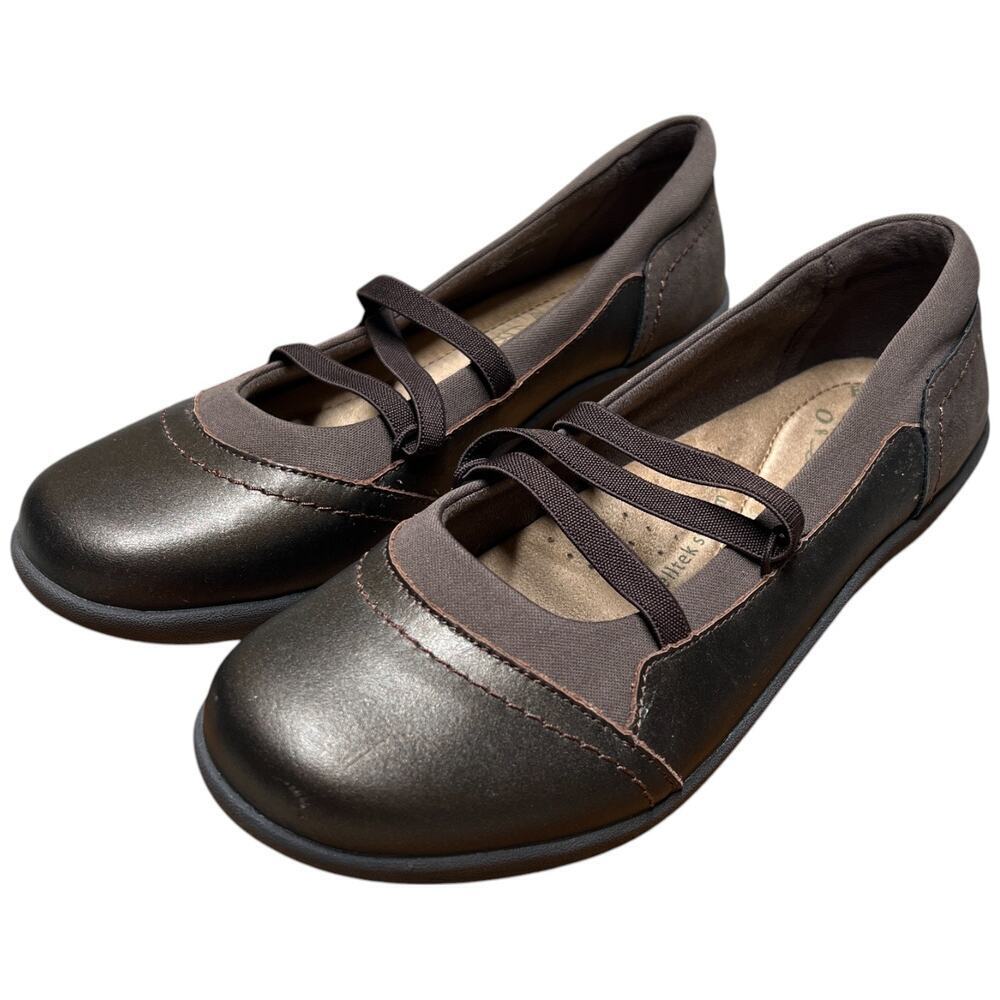 EARTH ORIGINS Leslie Women's 9.5W Leather Slip On Ballet Flats Shoes *READ*